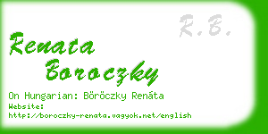 renata boroczky business card