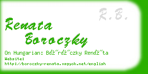 renata boroczky business card